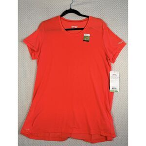 NWT Saucony Freedom Short Sleeve Running Shirt with Pocket - Coral Orange - XL